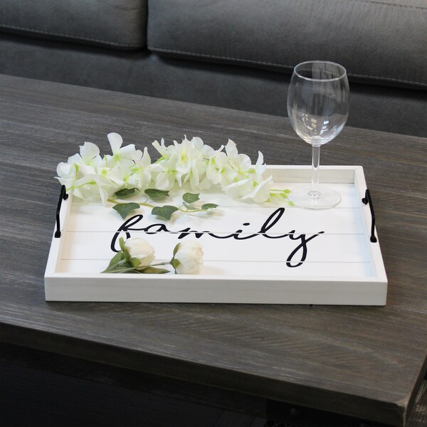 Decorative Wood Serving Tray-Family